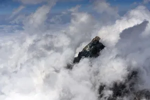 Aerial view of Monte Viso, border