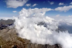 Aerial view of Monte Viso, border