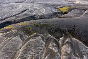 Aerial view, mosses and mountain slopes