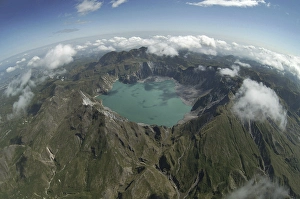 Aerial view of Mount Pinatubo, resting volcano