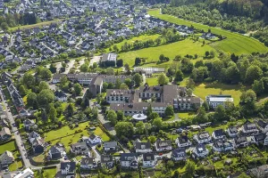 Aerial view, mountain monastery Bestwig