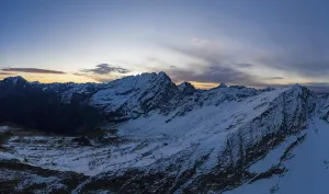 Aerial view over the mountains of Val Pontirone in the canton of Ticino