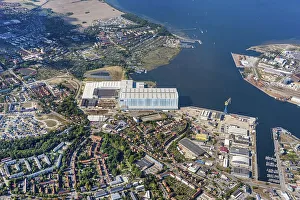Aerial view MV Werft Wismar, Baltic Sea