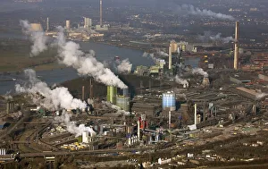 Aerial view of a new blast furnace