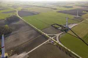 Aerial view, new wind power plants