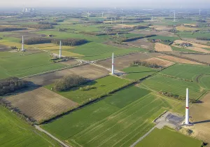 Aerial view, new wind power plants