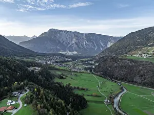 Aerial view, Oetztal, Tyrol, Austria, Europe