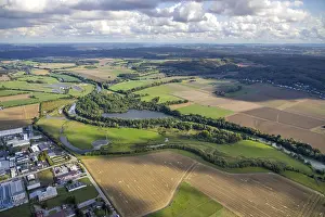 Aerial view, overview of the river Ruhr