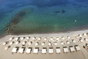 Aerial view, parasol, sunbed, sea