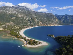 Framed Print : Aerial view of a picturesque coastline with sandy beach Framed Print : Aerial view of a picturesque coastline with sandy beach