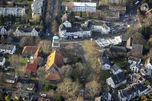 Aerial view, Protestant Church of the Redeemer Bochum Hiltrop
