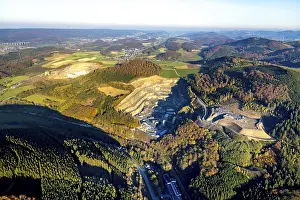 Framed Print : Aerial view, quarry WGU Berge am Kanzenberg Framed Print : Aerial view, quarry WGU Berge am Kanzenberg