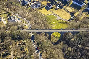 Aerial view, railway viaduct Elbschetal cycle path