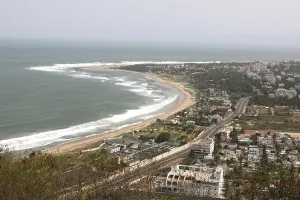 Aerial view of ramkrishna or r k beach