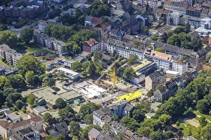 Aerial view, residential area and construction site between HeiligegartenstraBe and KielstraBe