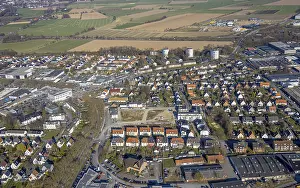 Aerial view, residential area between Elfser Weg and Riga-Ring