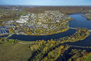Aerial view, residential area town view district of Wetter