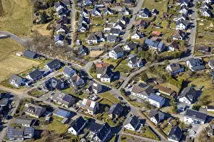 Aerial view, residential area, view of Thieringhausen