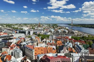 Aerial view of Riga center from St
