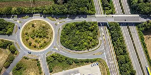 Aerial view, roundabout with 6 entrances