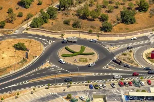 Aerial view, roundabout Autopista Ma-19
