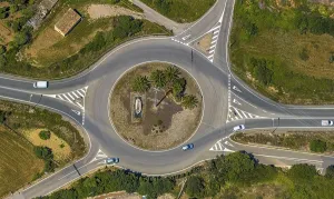 Aerial view, roundabout Carrer Major