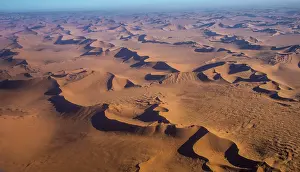 Aerial view, sanddunes in the Namib desert