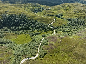 Aerial view of the single track road B869
