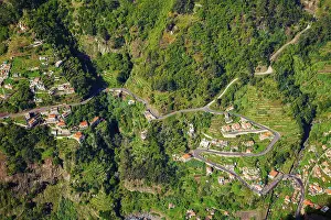 Aerial view of small houses in the Nun's Valley