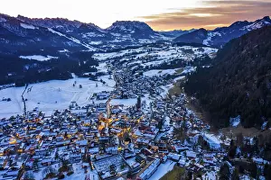 Category Mountain Landscapes Prints: Aerial view, snowy Reit im Winkl