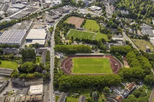 Aerial view, sports facility Wullenstadion