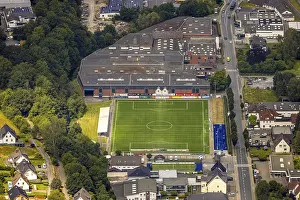 Aerial view, sports field football stadium Sundern