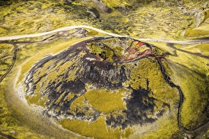 Aerial view, Stutur volcano crater