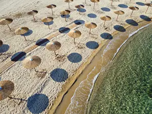 Aerial view, sunshades, Ema beach