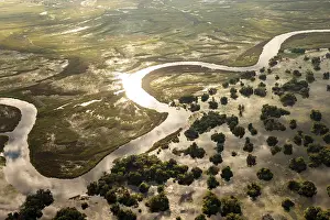 Aerial view, Swamp area, Okavango Delta, Botswana