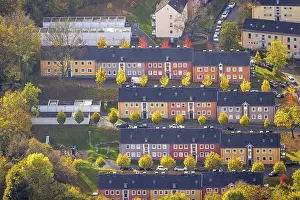 Aerial view, terraced houses Breslauer StraBe