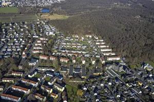 Aerial view, terraced houses, housing estate Jungferntal