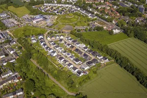 Aerial view, terraced houses, housing estate Marie-Luise-Tanski-StraBe
