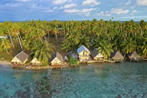 Aerial view, Tetamanu Village, at South Pass
