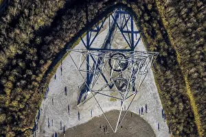 Aerial view, tetrahedron sculpture