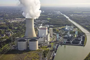 Aerial view, Trianel coal-fired power plant Lunen