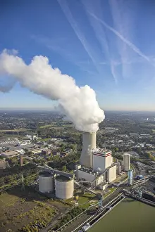 Aerial view, Trianel coal-fired power plant Lunen