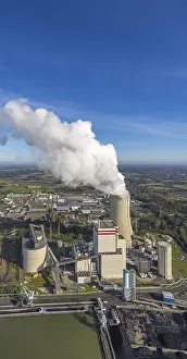 Aerial view, Trianel coal-fired power plant Lunen