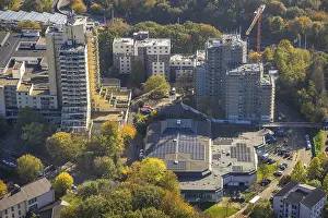 Aerial view, Unicenter high-rise building at the RUB Ruhr University Bochum