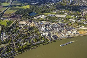 Aerial view, Venator chemical plant harbour area