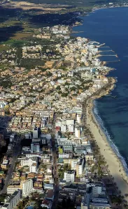 Aerial view, view of Cala Bona bay