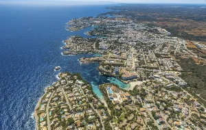 Aerial view, view of Cala d'Or with marina