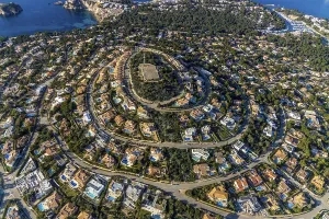 Aerial view, view of Santa Ponsa on a hill