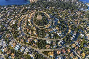Aerial view, view of Santa Ponsa on a hill