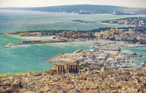 Aerial view, view of the town and old town